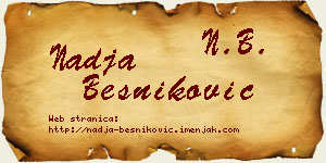 Nadja Besniković vizit kartica